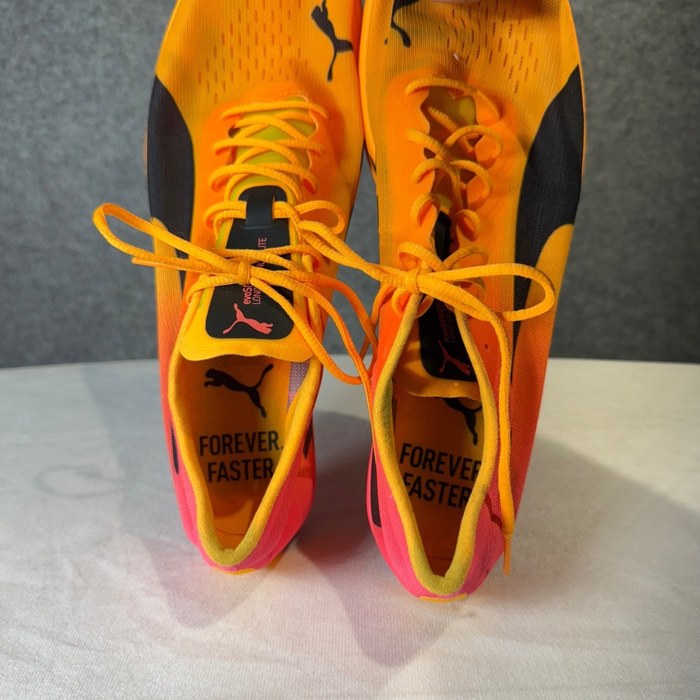 Puma Evospeed Nitro Elite Track Spikes Orange Pink Men US 11.5 Running Shoes - Picture 8 of 9